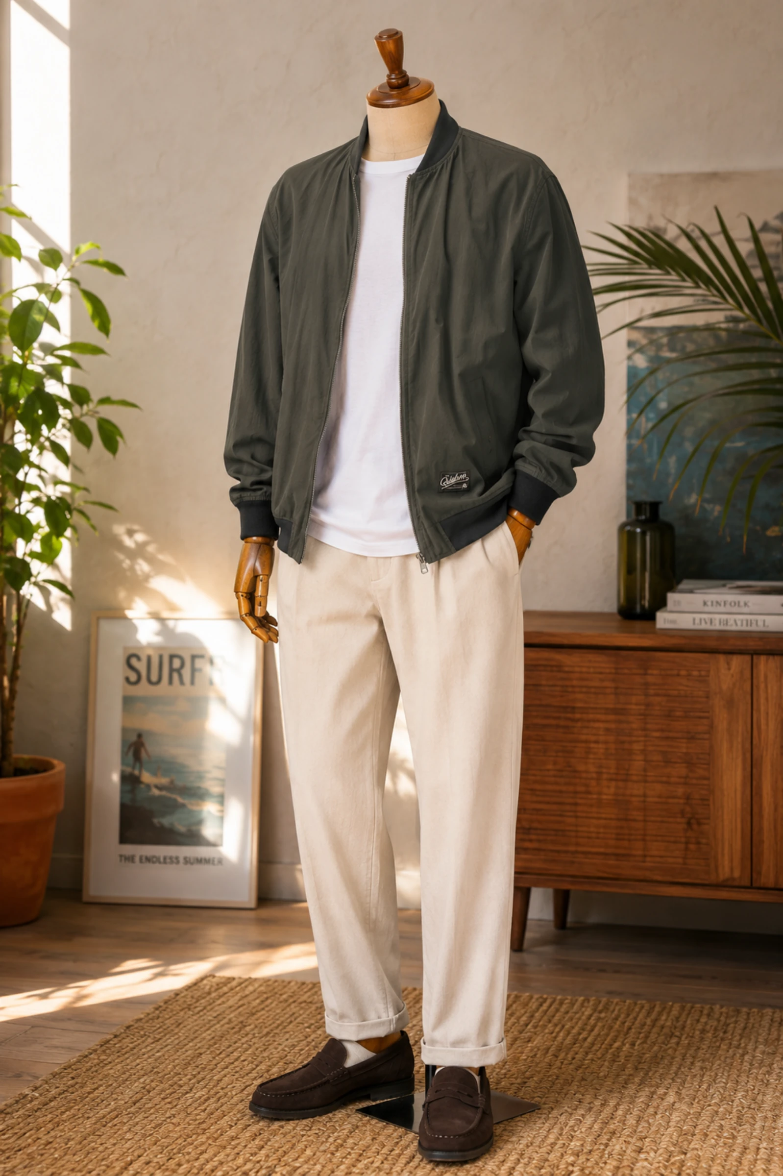 Quiksilver Jaqueta TM/TFr38- Kaki-Bombers/Vestuário para meia estação em estado excelente – photo 2